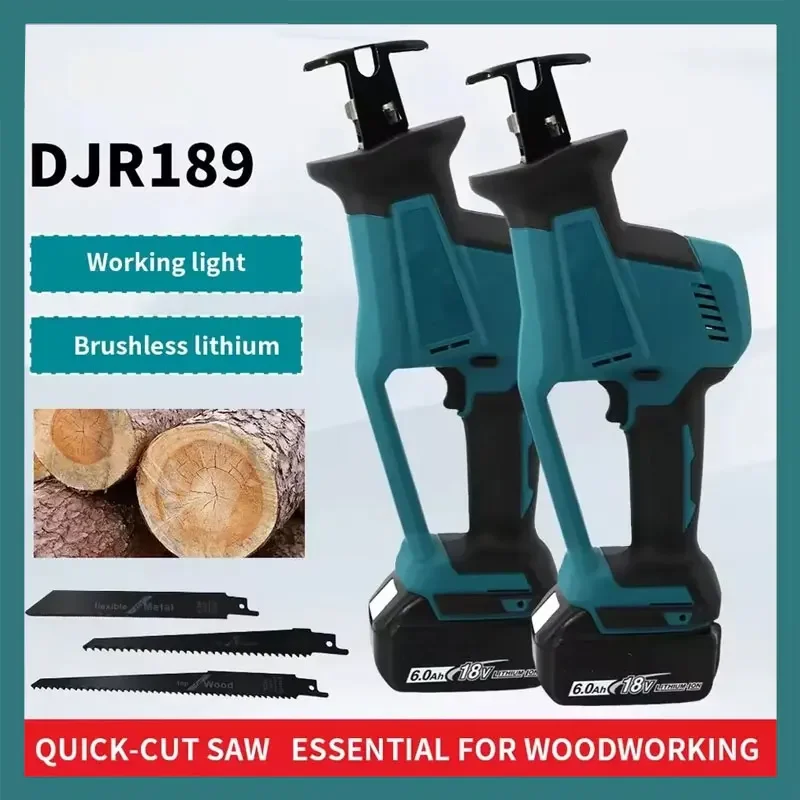 DJR189 18V Cordless Electric Reciprocating Saw Brushless Rechargeable Wood Metal Cutting Saw Portable Saw Power Tool Fit Makita
DJR189 18V Cordless Electric Reciprocating Saw Brushless Rechargeable Wood Metal Cutting Saw Portable Saw Power Tool Fit Makita