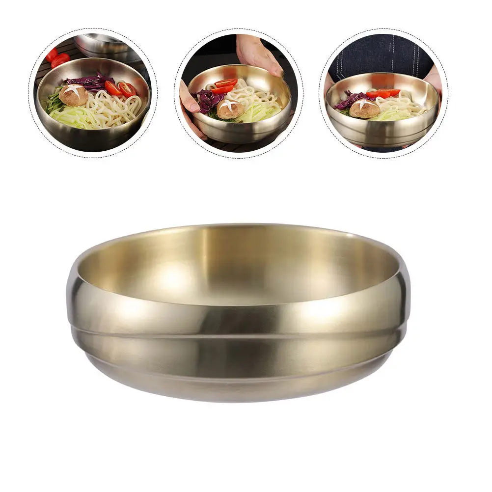 Stainless Steel Bowl Double Layer Insulated Rice Noodle Soup Salad Bowl Food Storage Container Kitchen Tableware Household
Stainless Steel Bowl Double Layer Insulated Rice Noodle Soup Salad Bowl Food Storage Container Kitchen Tableware Household