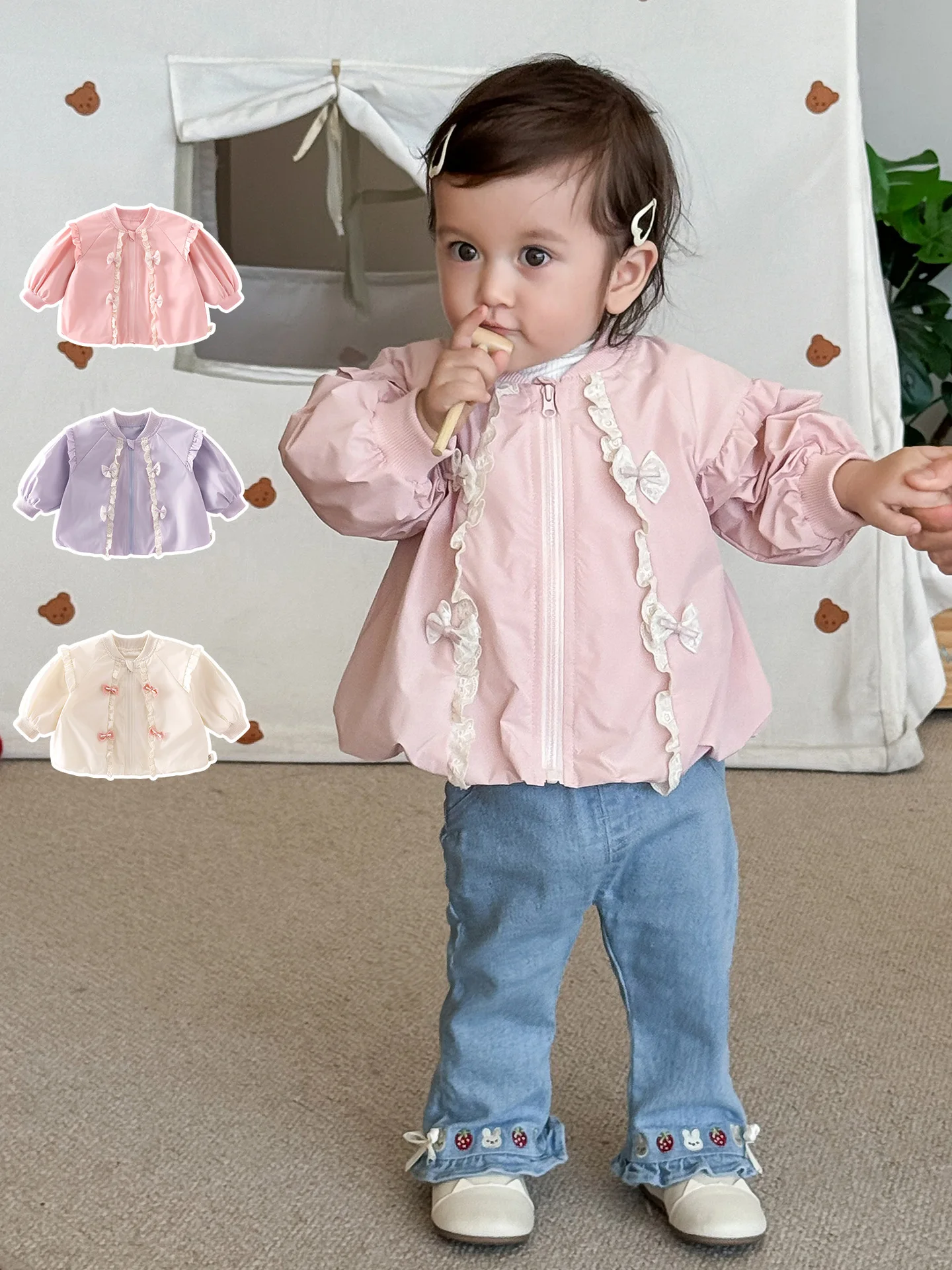 Children's Clothing 0-5Y Baby Girls Cotton Jacket Color Block Ruffle Trim and Bow Accents Sweet Casual Outerwear for Daily Coat
Children's Clothing 0-5Y Baby Girls Cotton Jacket Color Block Ruffle Trim and Bow Accents Sweet Casual Outerwear for Daily Coat