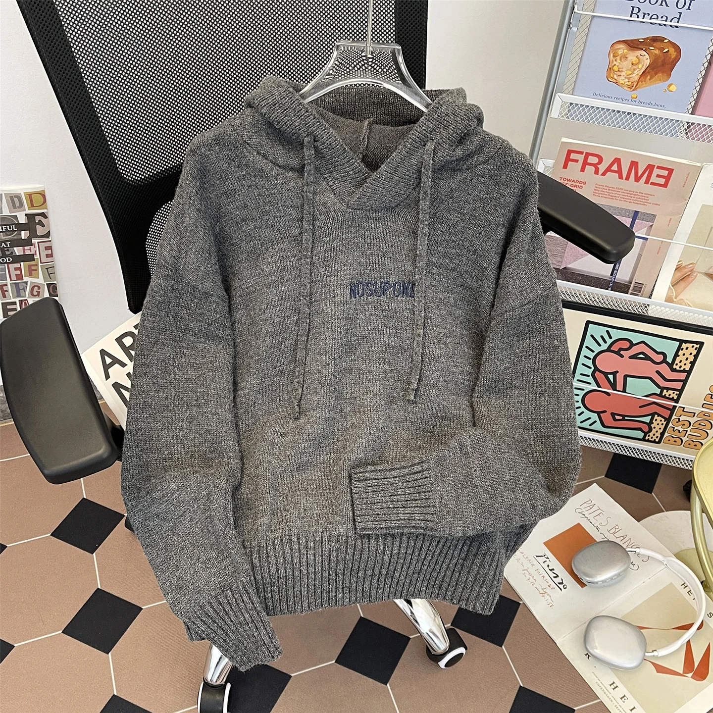 Deep ey Hooded Knitwear Jaet Thiened Loose ex Autumn Winter Casual Long Sve Sweatirt Warm Pure Color Street Sle
Deep ey Hooded Knitwear Jaet Thiened Loose ex Autumn Winter Casual Long Sve Sweatirt Warm Pure Color Street Sle