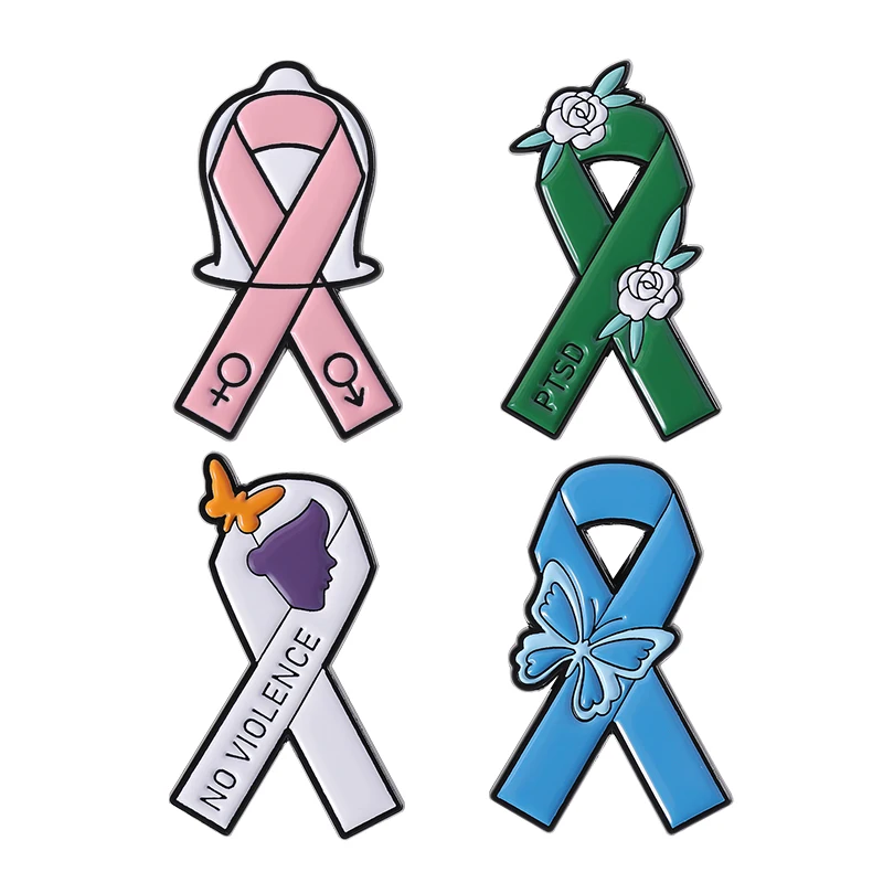 Various Colors Cancer Ribbon Enamel Pins Mental Health Awareness Ptsd No Violence Badges Lapel Brooches Jewelry Gift For Friends
Various Colors Cancer Ribbon Enamel Pins Mental Health Awareness Ptsd No Violence Badges Lapel Brooches Jewelry Gift For Friends
