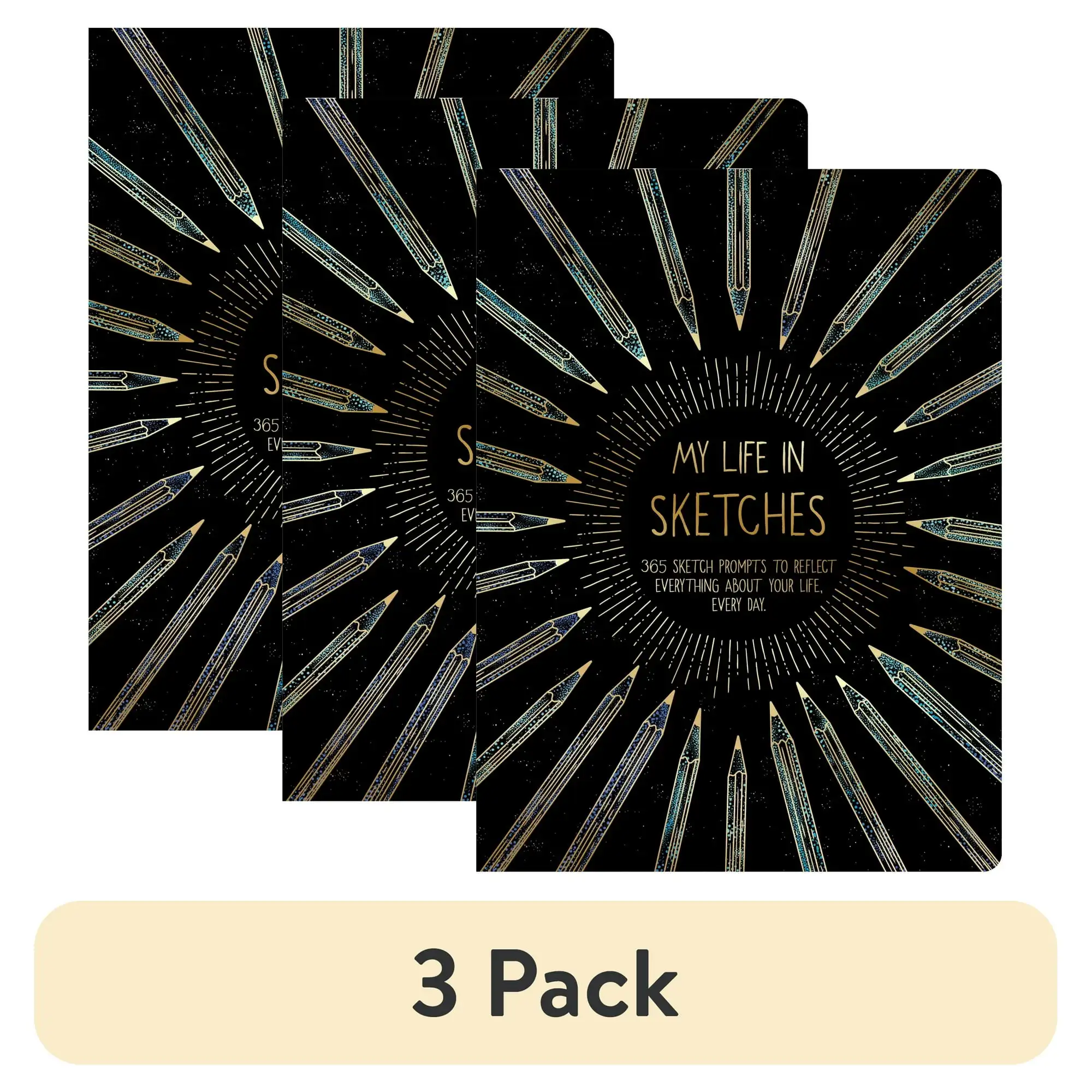 (3 pack) Piccadilly My Life in Sketches, Guided Sketch Journal, 7.3 x 9.7", 204 Pages, Black
(3 pack) Piccadilly My Life in Sketches, Guided Sketch Journal, 7.3 x 9.7", 204 Pages, Black
