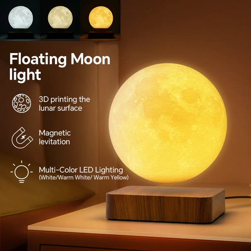 Magnetic Floating Rotating Moon Lamp with Wooden Base,3 Lighting Modes LED Night Lights of Print 3D for Unique Gifts, Room
Magnetic Floating Rotating Moon Lamp with Wooden Base,3 Lighting Modes LED Night Lights of Print 3D for Unique Gifts, Room