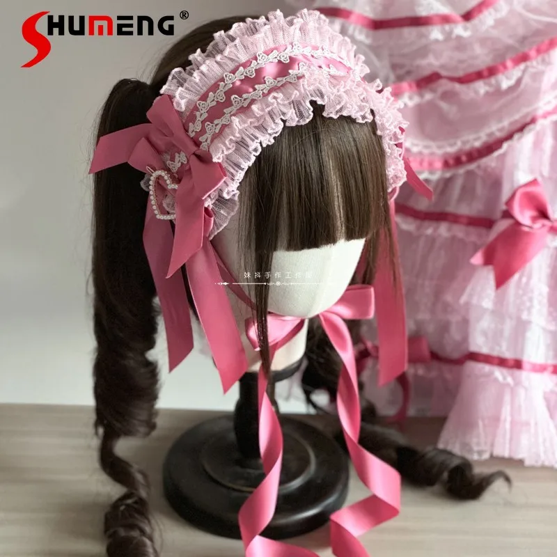 Original Japanese Lolita Style Pink Headband Kc French Elegant Sweet Girls Bow Lace Edge Bnt Necklace Y2k Accessories Women
Original Japanese Lolita Style Pink Headband Kc French Elegant Sweet Girls Bow Lace Edge Bnt Necklace Y2k Accessories Women
