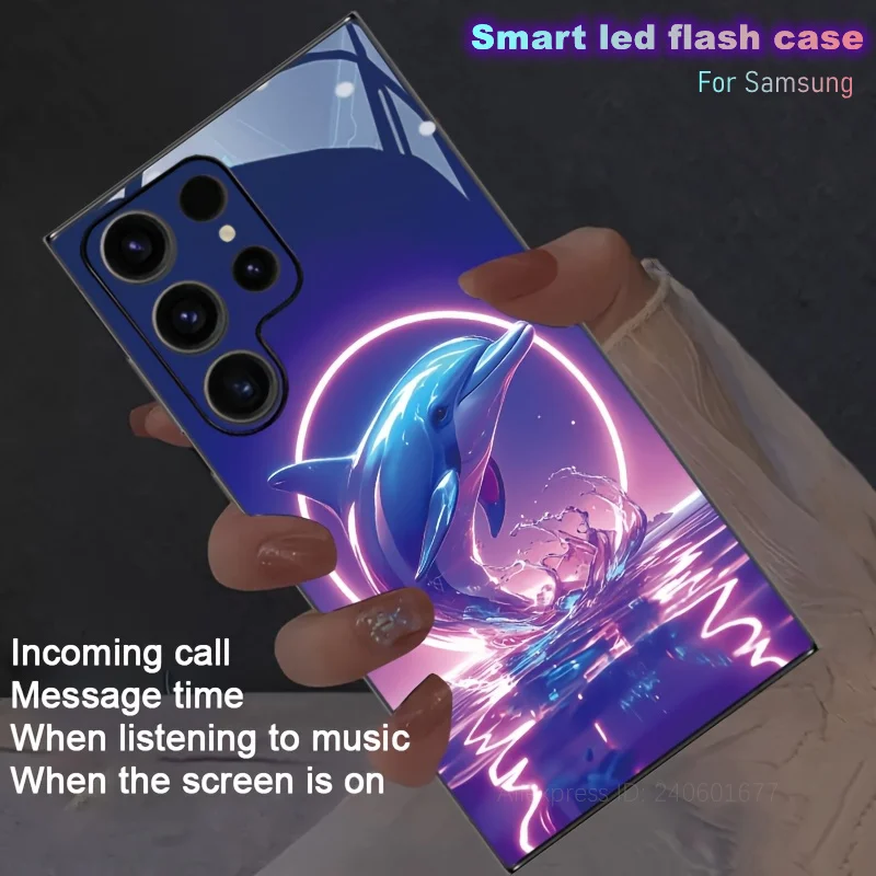 Ocean Elf Dolphin Glitter Music Luminous Phone Case For Samsung S23 S24 S25 Ultra S22 Plus A53 A54 A16 A35 LED Shiny Cover
Ocean Elf Dolphin Glitter Music Luminous Phone Case For Samsung S23 S24 S25 Ultra S22 Plus A53 A54 A16 A35 LED Shiny Cover