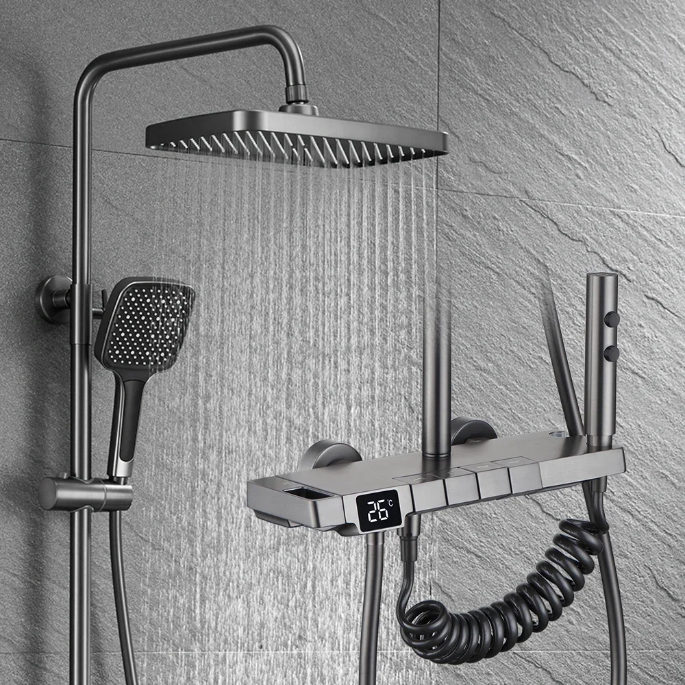 005 New Design Luxury Piano Key 4 Function Mixer Bathroom Shower Set Smart Led Digital Display Brass Rainfall Shower Faucet Syst
005 New Design Luxury Piano Key 4 Function Mixer Bathroom Shower Set Smart Led Digital Display Brass Rainfall Shower Faucet Syst