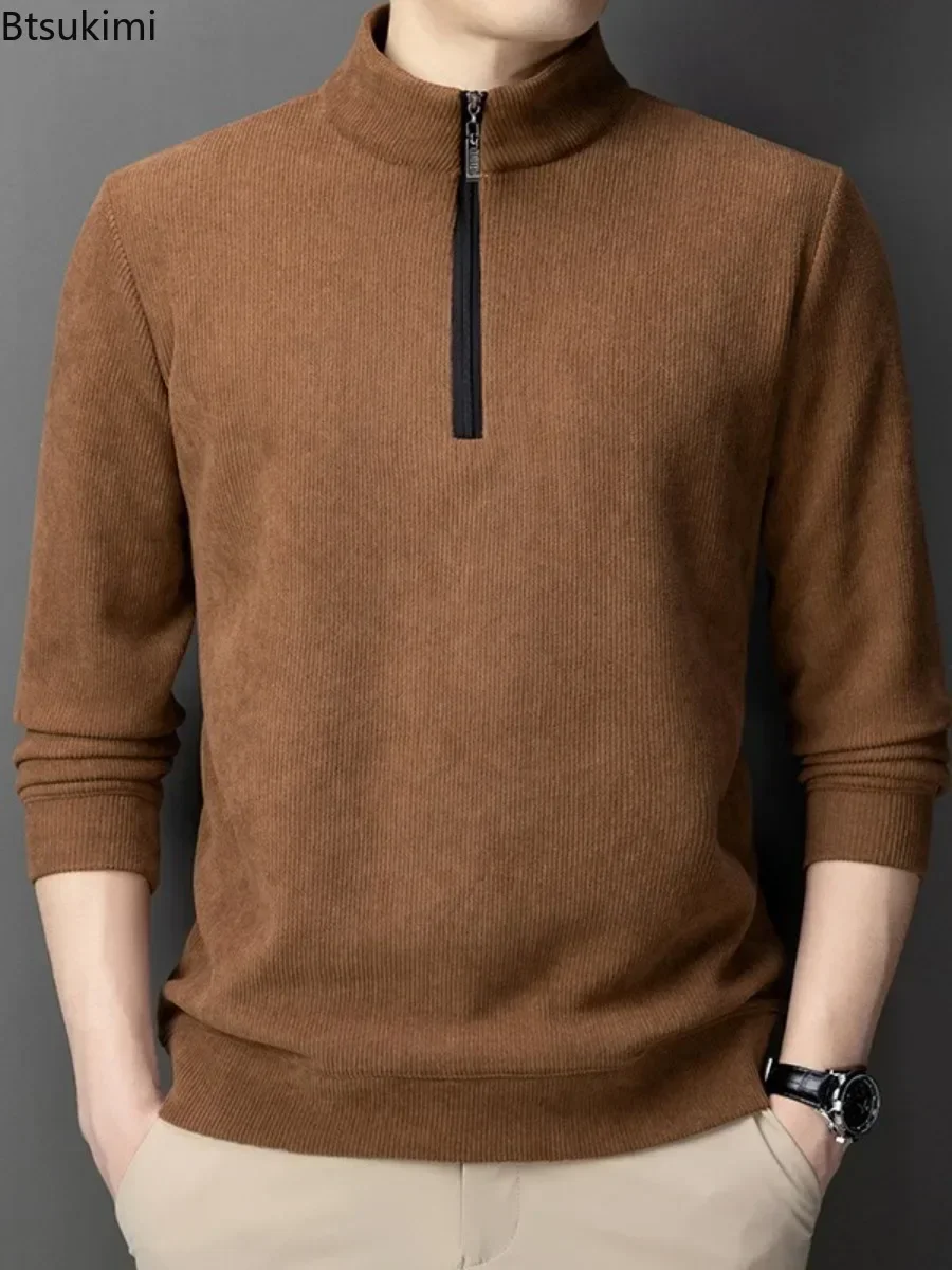 New Men's Warm Hoodies Fashion Plus Velvet Thickened Half Zip Stand Collar Pullovers Casual Solid Thermal Bottoming Tops for Men
New Men's Warm Hoodies Fashion Plus Velvet Thickened Half Zip Stand Collar Pullovers Casual Solid Thermal Bottoming Tops for Men