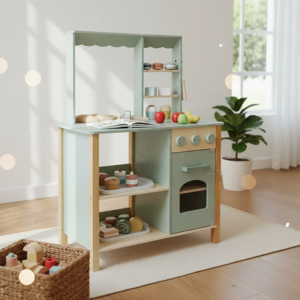 Bakery Playset Realistic Design Wooden Pretend Kitchen Kids Cooking Playset Interactive Features Market Stall for 3-6 Years Old
Bakery Playset Realistic Design Wooden Pretend Kitchen Kids Cooking Playset Interactive Features Market Stall for 3-6 Years Old