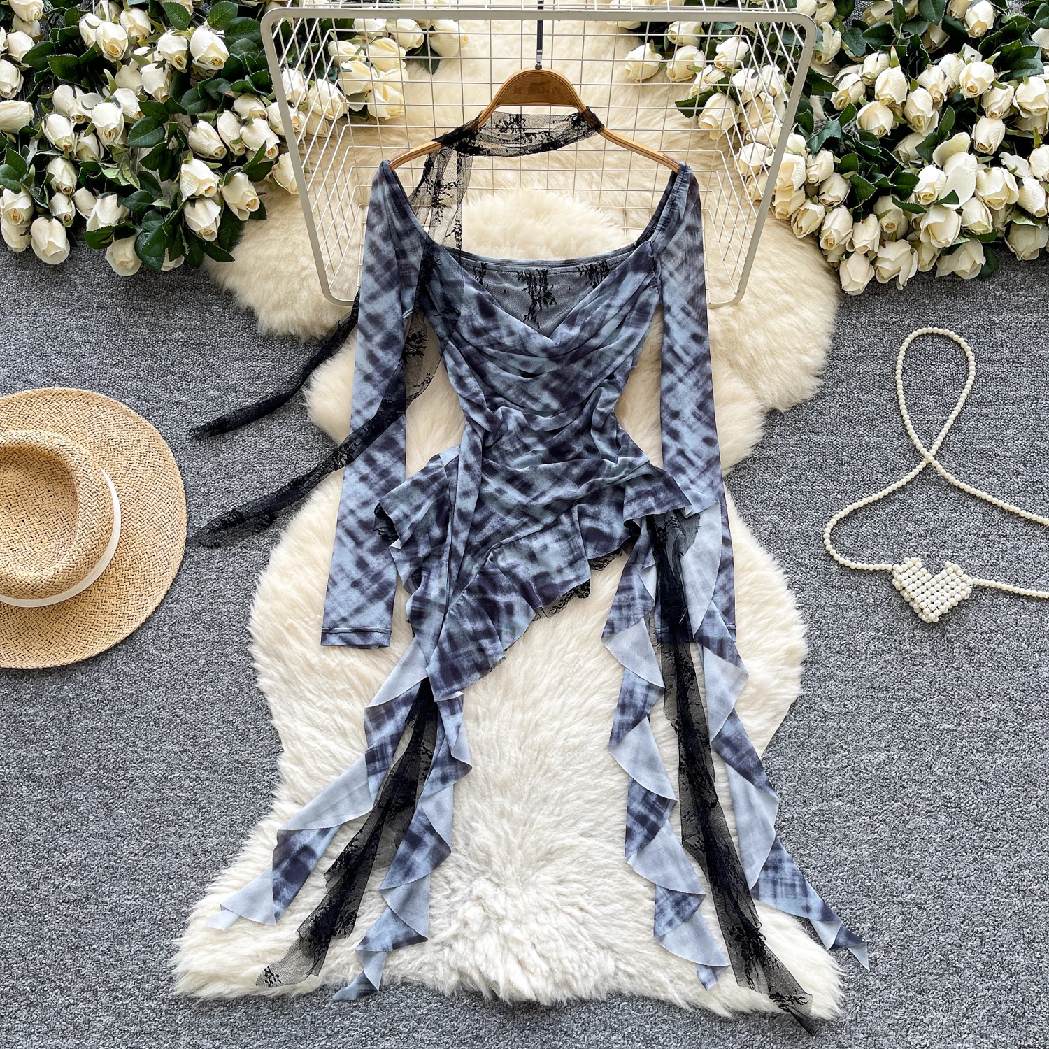 Vintage Elegant asymmetrical tie dye long sleeve Blouse Fashion Shirt Chic Top autumn women clothing
Vintage Elegant asymmetrical tie dye long sleeve Blouse Fashion Shirt Chic Top autumn women clothing