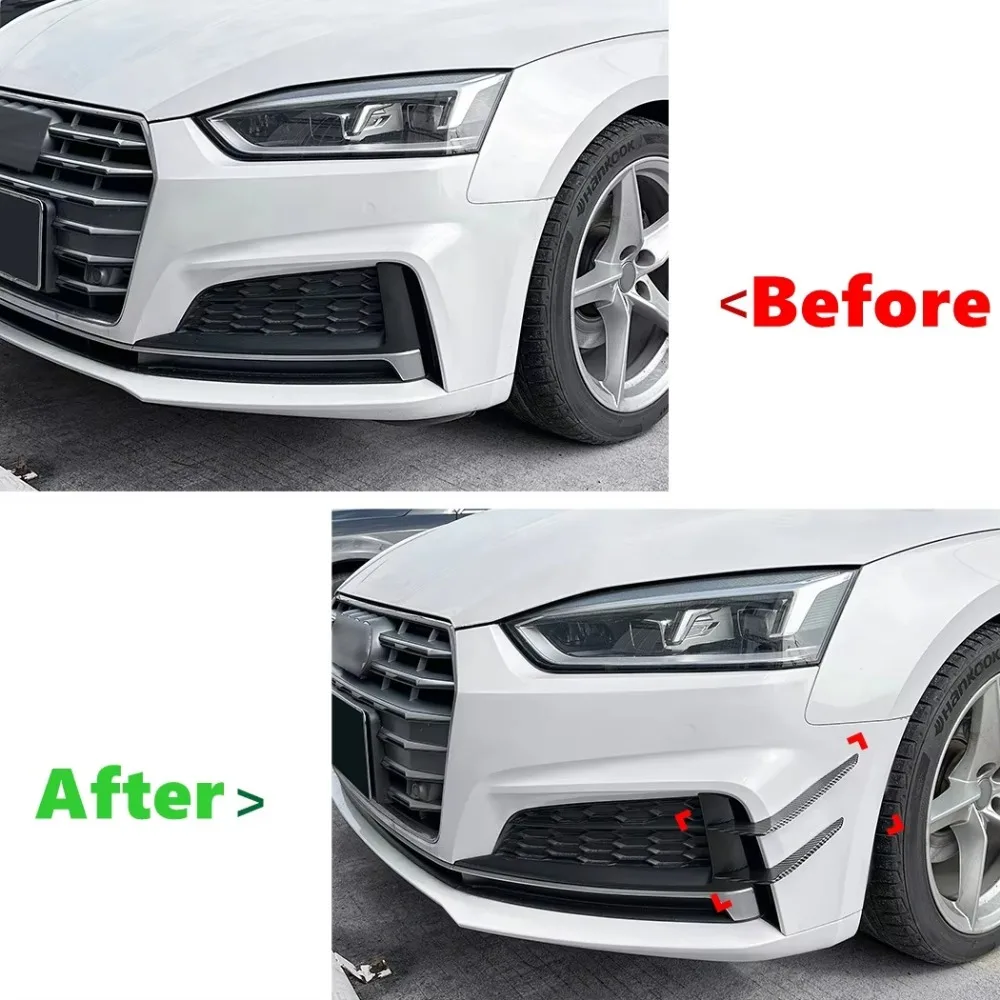 Car Front Bumper Splitter Side Spoiler Air Vent Wind Knife Body Kits For Audi A5 S5 F5 Sline 2017-2020
Car Front Bumper Splitter Side Spoiler Air Vent Wind Knife Body Kits For Audi A5 S5 F5 Sline 2017-2020