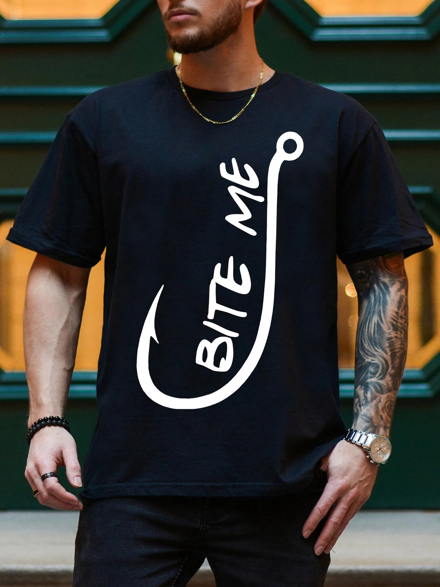 Bite My Hook Fishing Men's Graphic Tee, Pure Cotton Everyday Black T-Shirt, Lightweight Round Neck Tee
Bite My Hook Fishing Men's Graphic Tee, Pure Cotton Everyday Black T-Shirt, Lightweight Round Neck Tee