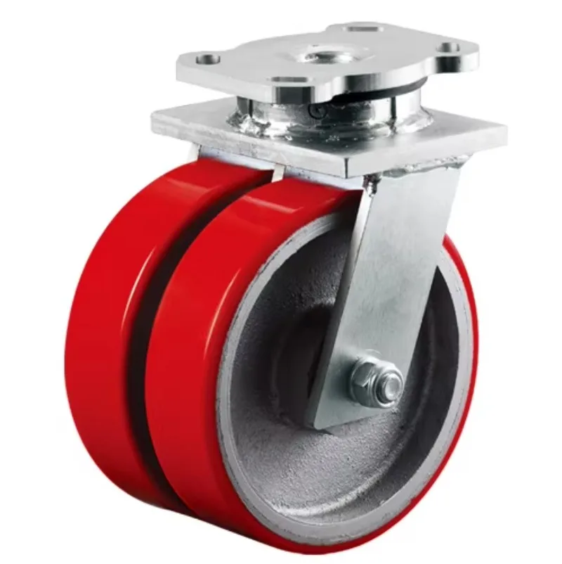 Industrial Drop Heavy Duty Top Plate Swivel 8 Inch Cast Iron/PU Double Wheel Caster Wheels 2 Tons Load Capacity
Industrial Drop Heavy Duty Top Plate Swivel 8 Inch Cast Iron/PU Double Wheel Caster Wheels 2 Tons Load Capacity