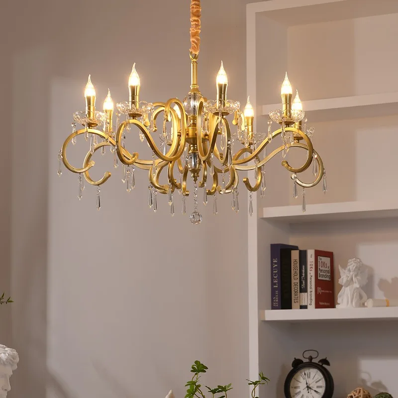 Modern Crystal Pendant Lamp for Living Room Golden Color Crystals Hanging Lamp Restaurant Decoration Bedroom Lighting Fixtures
Modern Crystal Pendant Lamp for Living Room Golden Color Crystals Hanging Lamp Restaurant Decoration Bedroom Lighting Fixtures