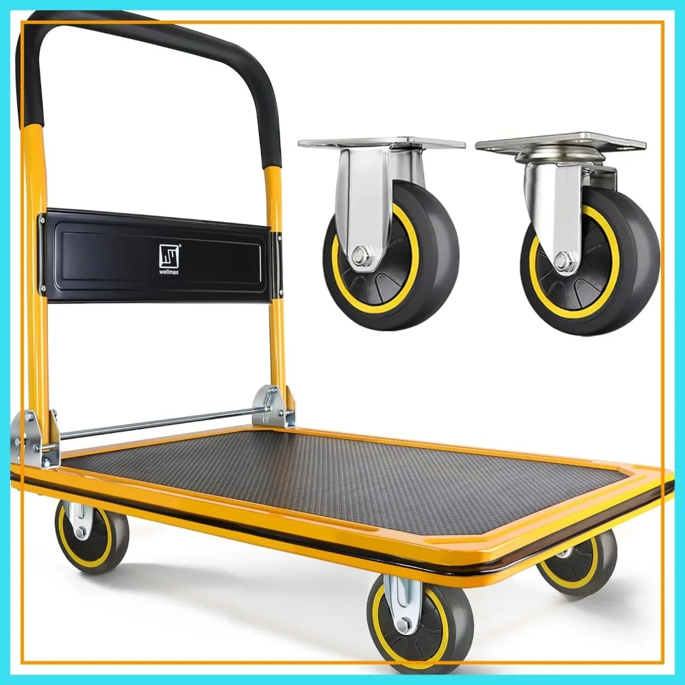 660LBS Capacity Foldable Moving Platform Truck, 360° Swivel Wheels, Easy Storage, Yellow
660LBS Capacity Foldable Moving Platform Truck, 360° Swivel Wheels, Easy Storage, Yellow