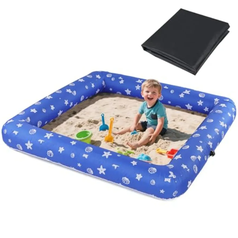 59 x 59 Inflatable Sandbox with Cover - Easy Assembly Outdoor Sand Box Pit in Blue for Backyard Garden Large Capacity Summer To
59 x 59 Inflatable Sandbox with Cover - Easy Assembly Outdoor Sand Box Pit in Blue for Backyard Garden Large Capacity Summer To