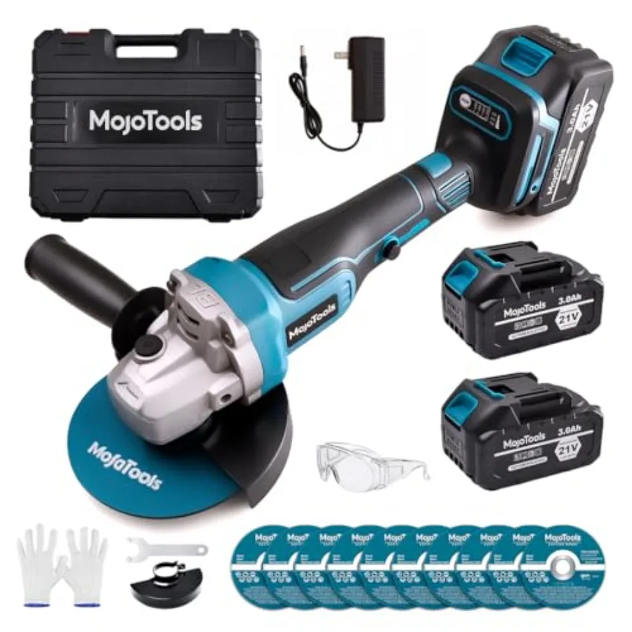 Cordless Brushless Angle Grinder for cutting grinding polishing 21V 4-1/2 9000 RPM aluminum body black/grey dual handle safety
Cordless Brushless Angle Grinder for cutting grinding polishing 21V 4-1/2 9000 RPM aluminum body black/grey dual handle safety