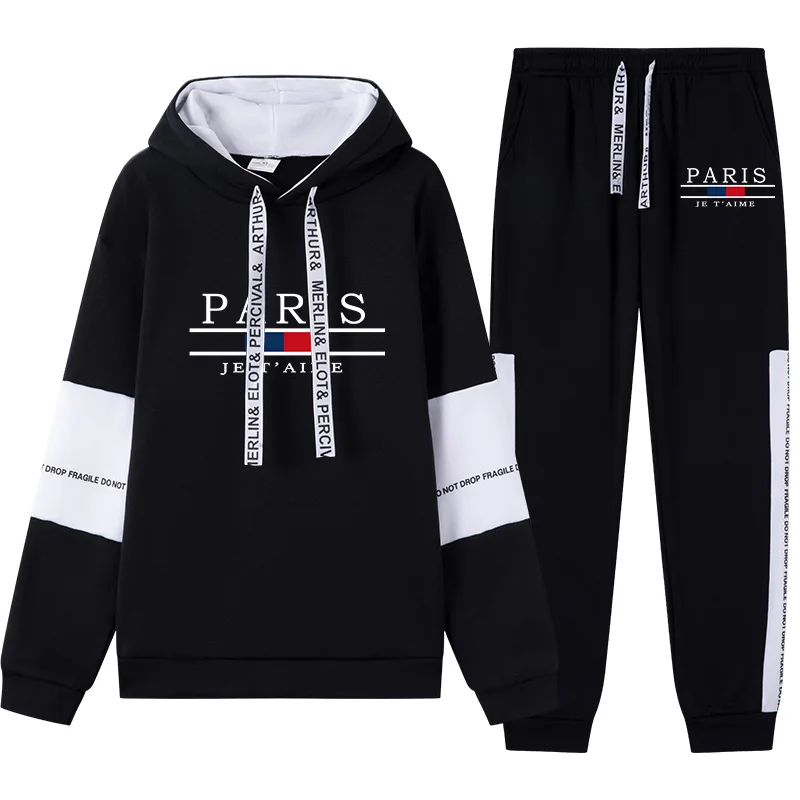 New in Men's Tracksuit Luxury Hooded Sweatshirt Jogging Sweatpant Sport Casual Tops Pants Clothing Autumn Black White Streetwear
New in Men's Tracksuit Luxury Hooded Sweatshirt Jogging Sweatpant Sport Casual Tops Pants Clothing Autumn Black White Streetwear