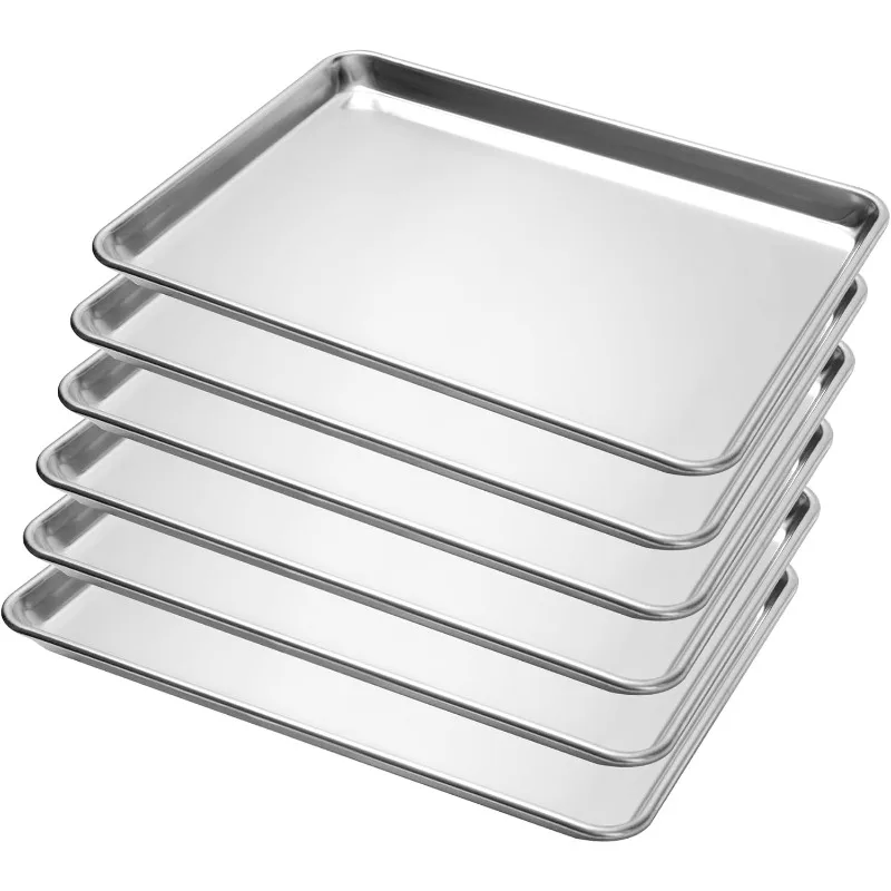 6 Pack Half Size Baking Sheet Pan Aluminum Commercial Pan for Oven Freezer Bakery Hotel Restaurant 13" × 18"
6 Pack Half Size Baking Sheet Pan Aluminum Commercial Pan for Oven Freezer Bakery Hotel Restaurant 13" × 18"