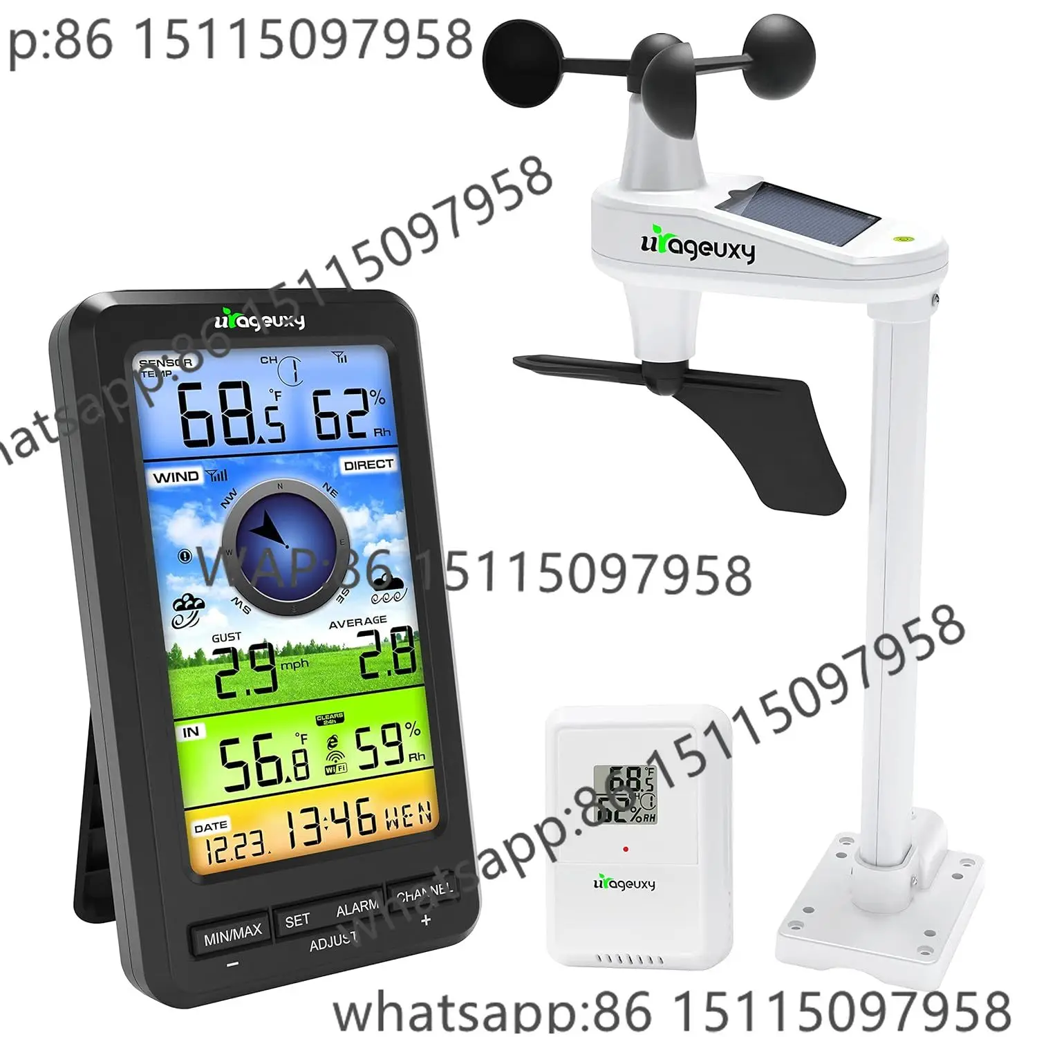 2025 WiFi Anemometer Weather Station Digital Thermometer Hygrometer With Indoor/Outdoor Wind Speed/Direction Sensor For home
2025 WiFi Anemometer Weather Station Digital Thermometer Hygrometer With Indoor/Outdoor Wind Speed/Direction Sensor For home