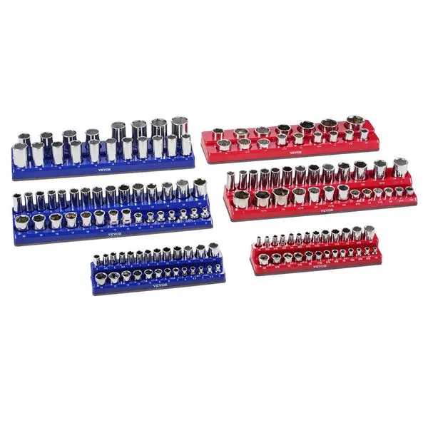 Magnetic Socket Organizer Set 6PCS Socket Trays Blue & Red for Metric SAE
Magnetic Socket Organizer Set 6PCS Socket Trays Blue & Red for Metric SAE