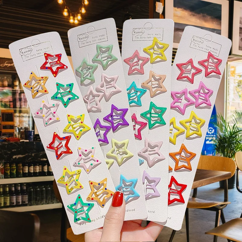 10Pcs/Set Solid Color Star Hair Clips for Kids Girls Headwear Alloy Barrettes Glitter BB Clips Hairpins Cute Hair Accessories
10Pcs/Set Solid Color Star Hair Clips for Kids Girls Headwear Alloy Barrettes Glitter BB Clips Hairpins Cute Hair Accessories