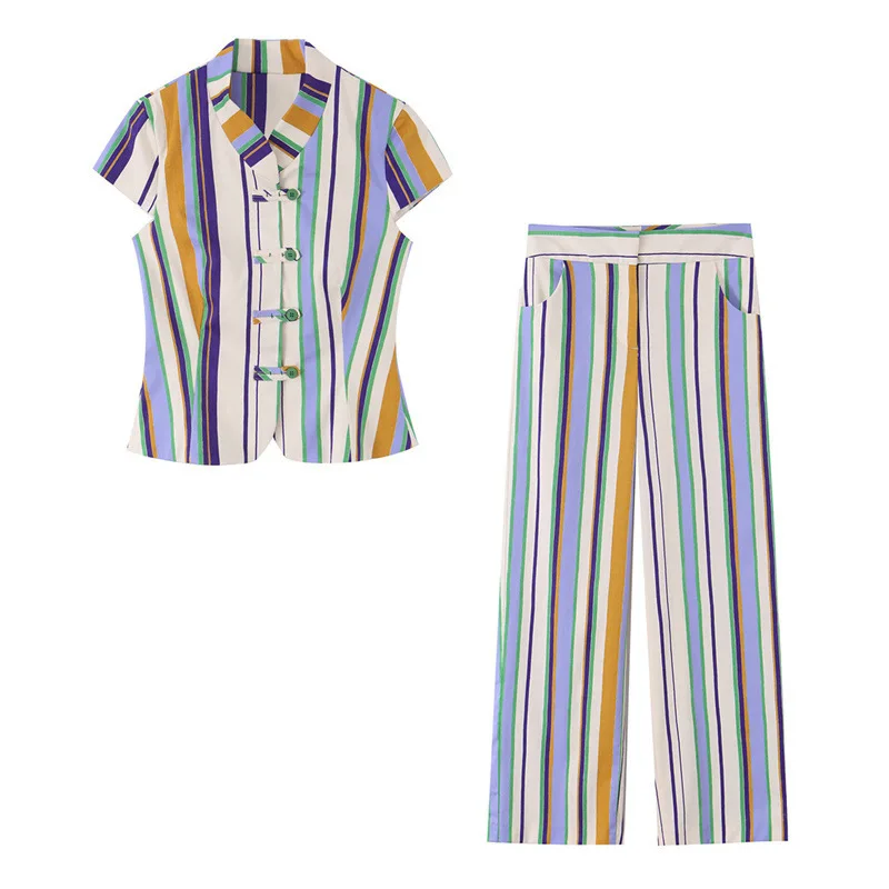 Dave&Di Women's Striped Rope Knot Top Striped Mid Waist Straight Leg Pants Woman Clothes Pant Sets New Two Piece Set Women's
Dave&Di Women's Striped Rope Knot Top Striped Mid Waist Straight Leg Pants Woman Clothes Pant Sets New Two Piece Set Women's