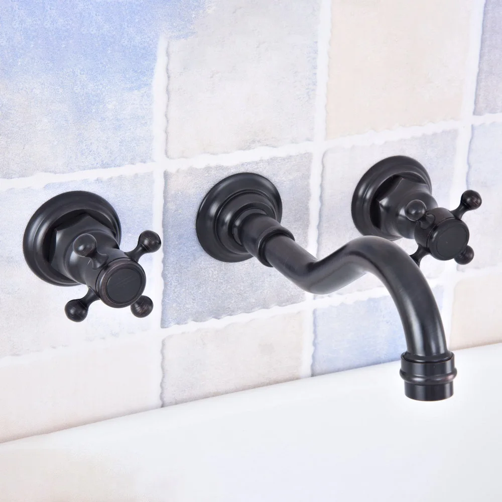 Black Oil Rubbed Brass Two Cross Handle Wall Mount 3 Hole Widespread Bathroom Lavatory Vessel Basin Faucet Sink Mixer Tap dsf500
Black Oil Rubbed Brass Two Cross Handle Wall Mount 3 Hole Widespread Bathroom Lavatory Vessel Basin Faucet Sink Mixer Tap dsf500