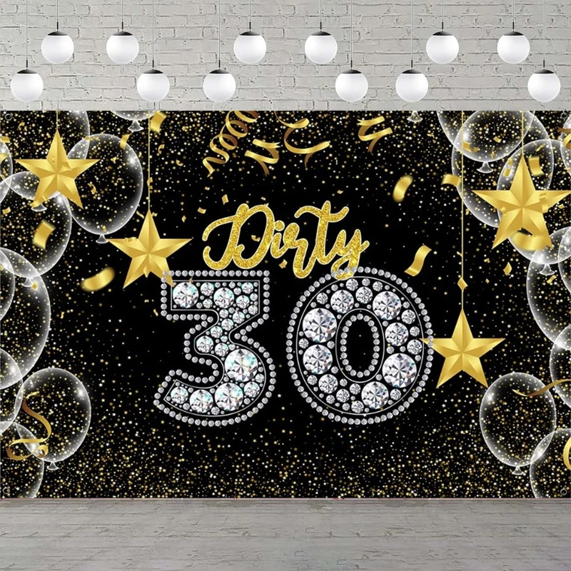 Photography Backdrop Black And Gold 30th Birthday For Men Glitter Background For Party 30 Years Old Decoration Poster
Photography Backdrop Black And Gold 30th Birthday For Men Glitter Background For Party 30 Years Old Decoration Poster
