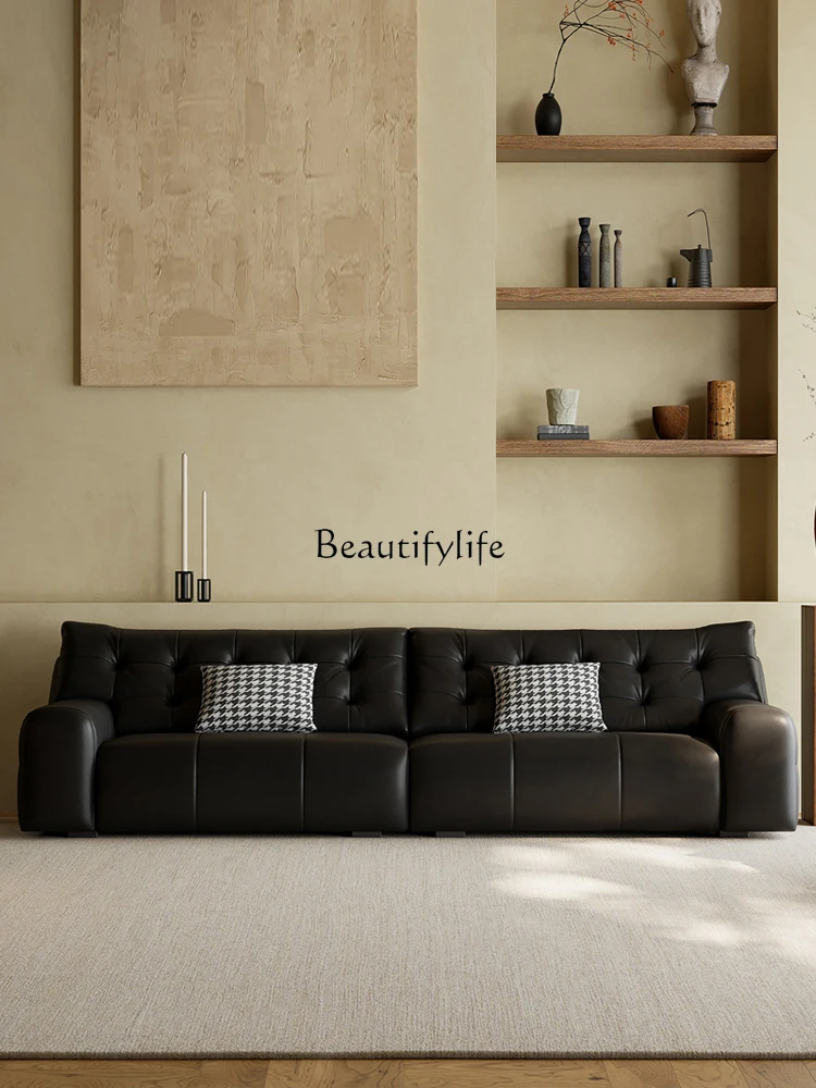 Leather sofa first layer cowhide medium and ancient style modern minimalist cattle straight row sofa
Leather sofa first layer cowhide medium and ancient style modern minimalist cattle straight row sofa