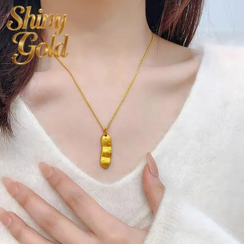 ShinyGoldFashion design 9999 24K real gold dot diamond brushed pendant necklace frosted bean clavicle chain temperament versatil
ShinyGoldFashion design 9999 24K real gold dot diamond brushed pendant necklace frosted bean clavicle chain temperament versatil