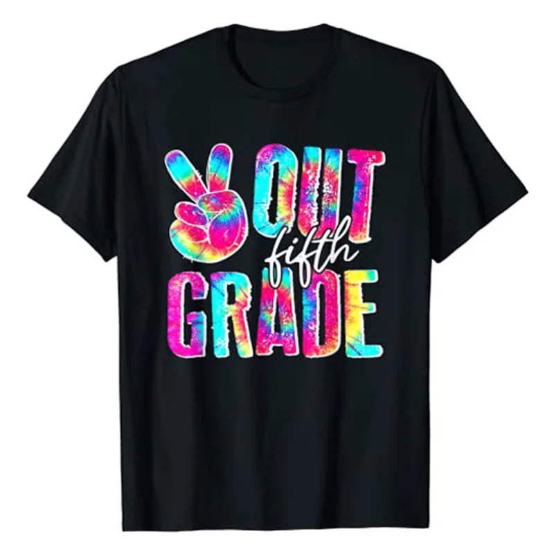 Graduation Gifts Peace Sign Out Fifth Grade Tie Dye T-Shirt Last of School Clothes 5th-Grade Graduate Tee Students Teachers Gift
Graduation Gifts Peace Sign Out Fifth Grade Tie Dye T-Shirt Last of School Clothes 5th-Grade Graduate Tee Students Teachers Gift