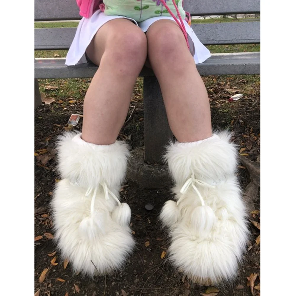 White Fur Decor Mid Calf Boots Strappy Round Toe New Brand Design Fashion Sexy Women Shoes 2024 Winter Zapatos Para Mujere
White Fur Decor Mid Calf Boots Strappy Round Toe New Brand Design Fashion Sexy Women Shoes 2024 Winter Zapatos Para Mujere