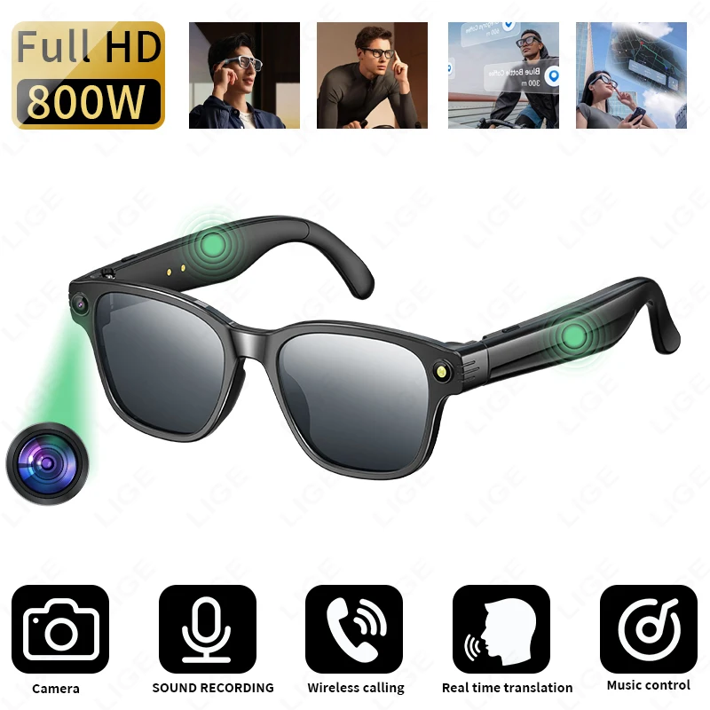 LIGE AI Smart Glasses 800W Camera WIFI Bluetooth Real-time Transmission Sunglasses Touch Control Video Record Glasses For XIAOMI
LIGE AI Smart Glasses 800W Camera WIFI Bluetooth Real-time Transmission Sunglasses Touch Control Video Record Glasses For XIAOMI