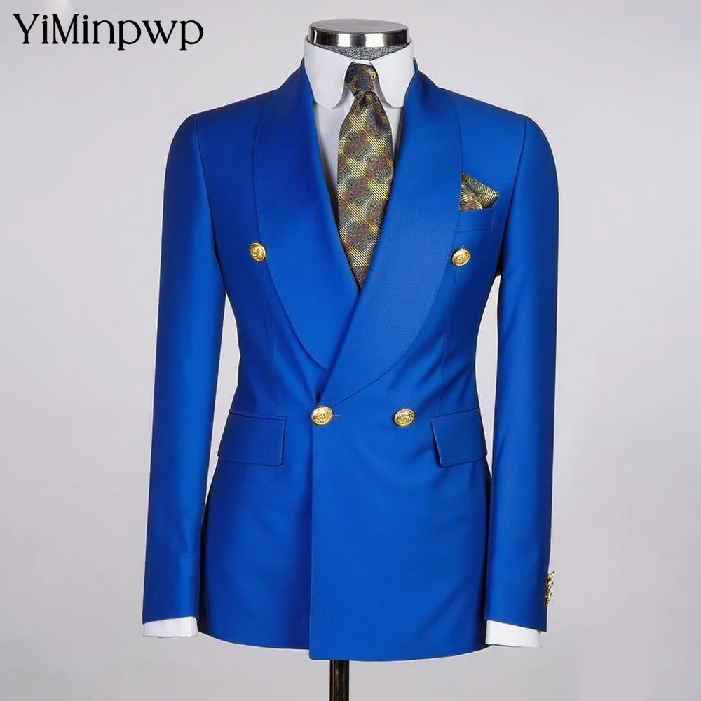 Royal Blue Men's Suits 2 Pieces Double Breasted tailored Gala Dinner Suit Gold Buttons Special Occasion Blazer Sets Customized 
Royal Blue Men's Suits 2 Pieces Double Breasted tailored Gala Dinner Suit Gold Buttons Special Occasion Blazer Sets Customized