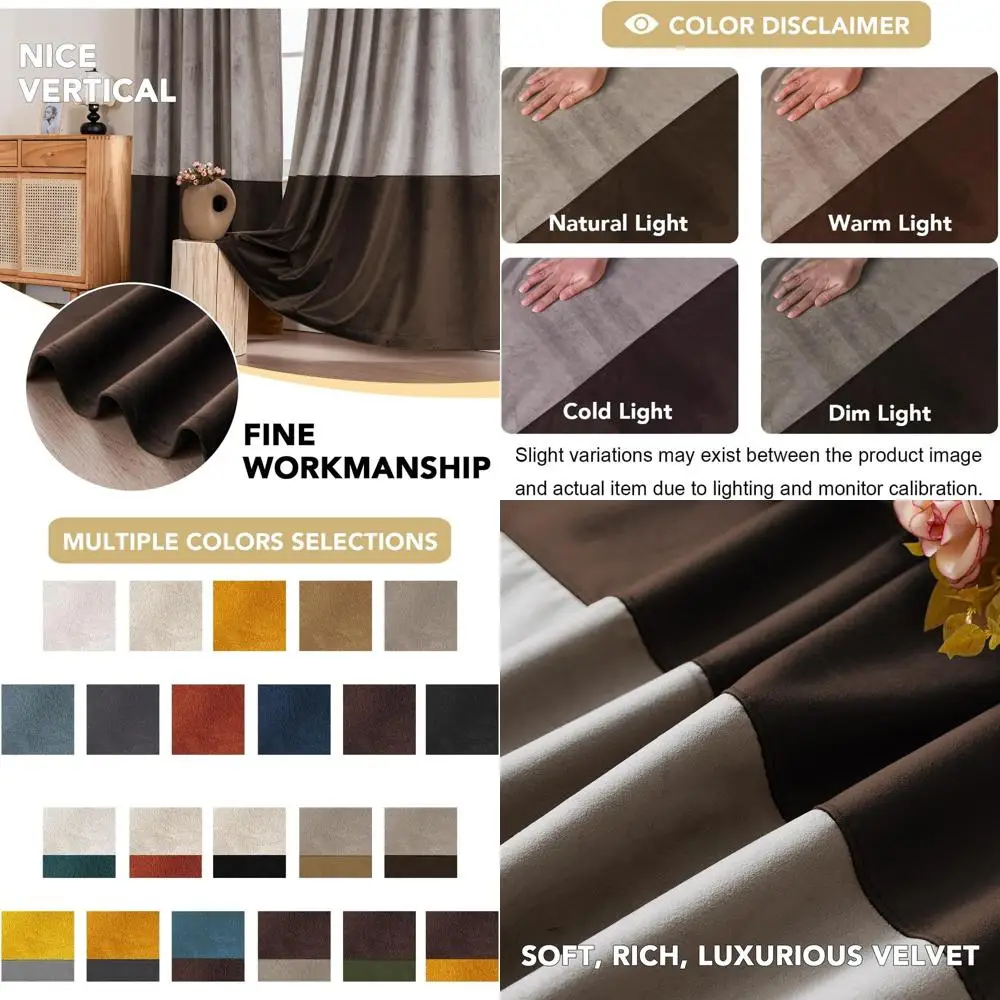 Термоизолирующие звукоизоляционные бархатные шторы в стиле пэчворк для гостиной и спальни, 2 панели, цвет тауп/коричневый, 52 x 108 дюймов
Термоизолирующие звукоизоляционные бархатные шторы в стиле пэчворк для гостиной и спальни, 2 панели, цвет тауп/коричневый, 52 x 108 дюймов