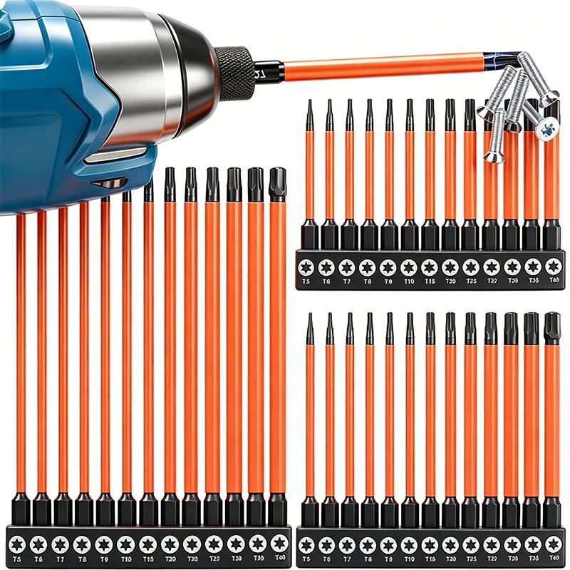 Magnetic Torx Screwdriver Bits 75/100/150mm S2 Alloy Steel Strong Magnetism Extension Rod Bit Screw Driver Electric Drilling Set
Magnetic Torx Screwdriver Bits 75/100/150mm S2 Alloy Steel Strong Magnetism Extension Rod Bit Screw Driver Electric Drilling Set