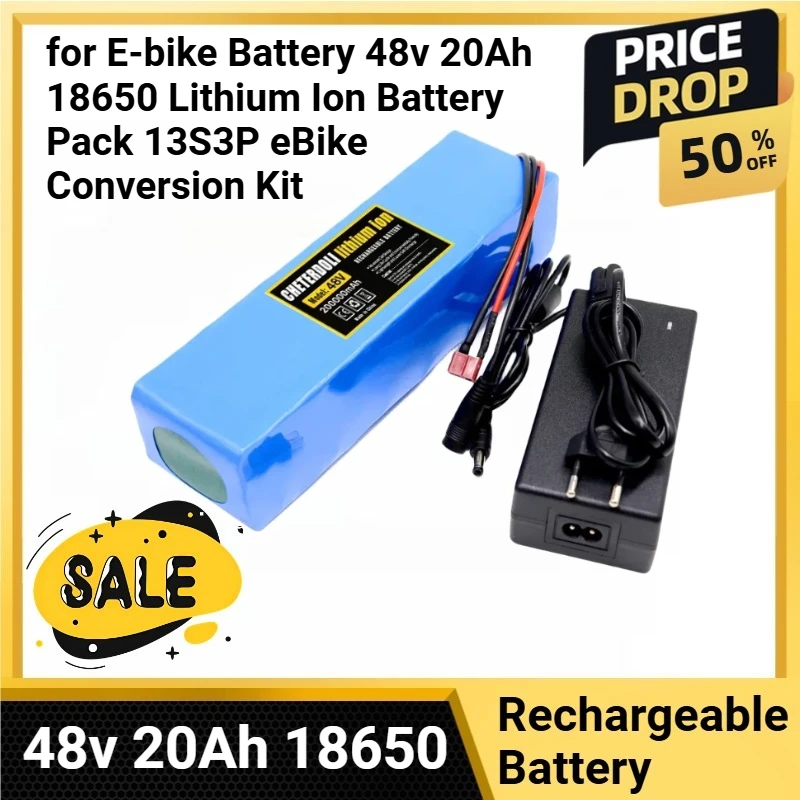 1000w and 54.6V 2A Charger + XT60 Plug for E-bike Battery 48v 20Ah 18650 Lithium Ion Battery Pack 13S3P eBike Conversion Kit
1000w and 54.6V 2A Charger + XT60 Plug for E-bike Battery 48v 20Ah 18650 Lithium Ion Battery Pack 13S3P eBike Conversion Kit