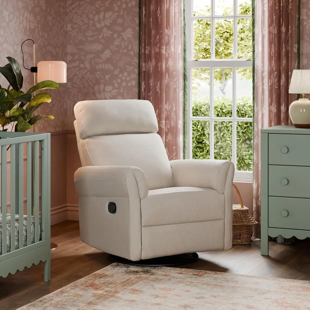 Suzy Flex Nursery Recliner Swivel Glider with Adjustable Headrest and Armrests, High Pillowback in Beach - GREENGUARD Gold, FSC,
Suzy Flex Nursery Recliner Swivel Glider with Adjustable Headrest and Armrests, High Pillowback in Beach - GREENGUARD Gold, FSC,