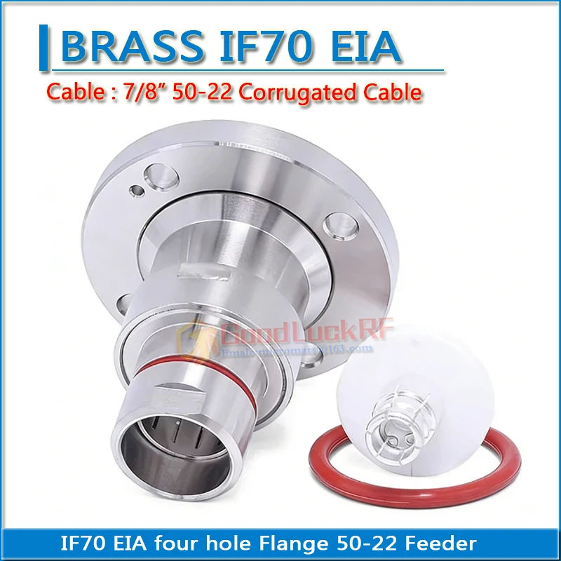 IF70 5/8" EIA 4 hole Flange Clamp 7/8" 50-22 Feeder Corrugated Cable Standard Andrew Brass RF Connector Adapter
IF70 5/8" EIA 4 hole Flange Clamp 7/8" 50-22 Feeder Corrugated Cable Standard Andrew Brass RF Connector Adapter