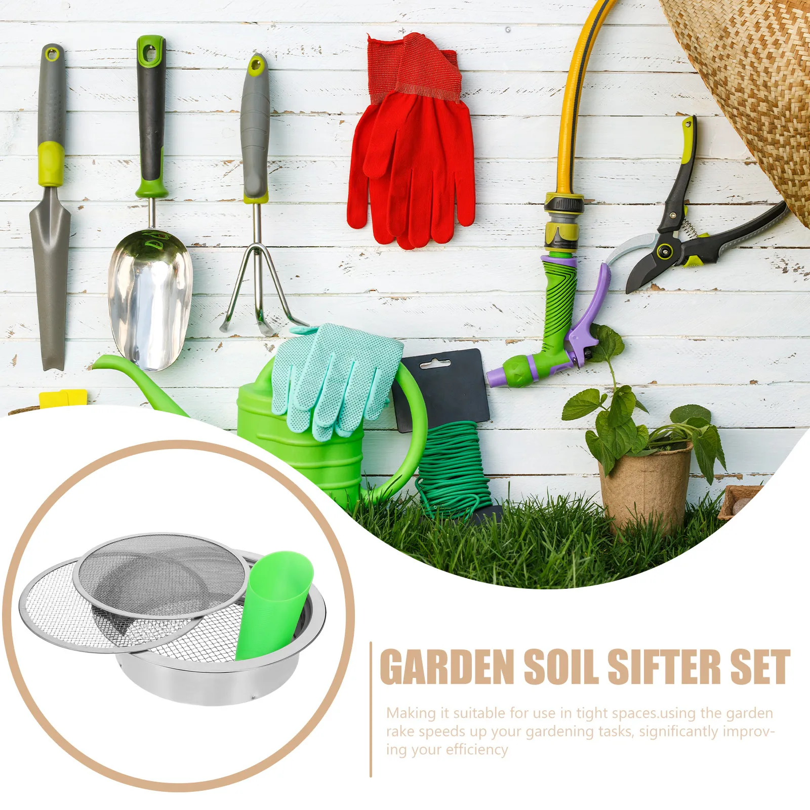 1Set Stainless Steel Garden Soil Sifter Set with Shovel Efficient Compost Sieve for Home Balcony Farming Soil Aeration Water
1Set Stainless Steel Garden Soil Sifter Set with Shovel Efficient Compost Sieve for Home Balcony Farming Soil Aeration Water