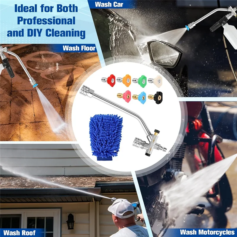 KYCOR-Dual Connector Pressure Washer Sprayernozzles Accessories With 7 Sprayer Nozzles, 1 Car Wash Mitt,1/4" Quick Connect Inclu
KYCOR-Dual Connector Pressure Washer Sprayernozzles Accessories With 7 Sprayer Nozzles, 1 Car Wash Mitt,1/4" Quick Connect Inclu