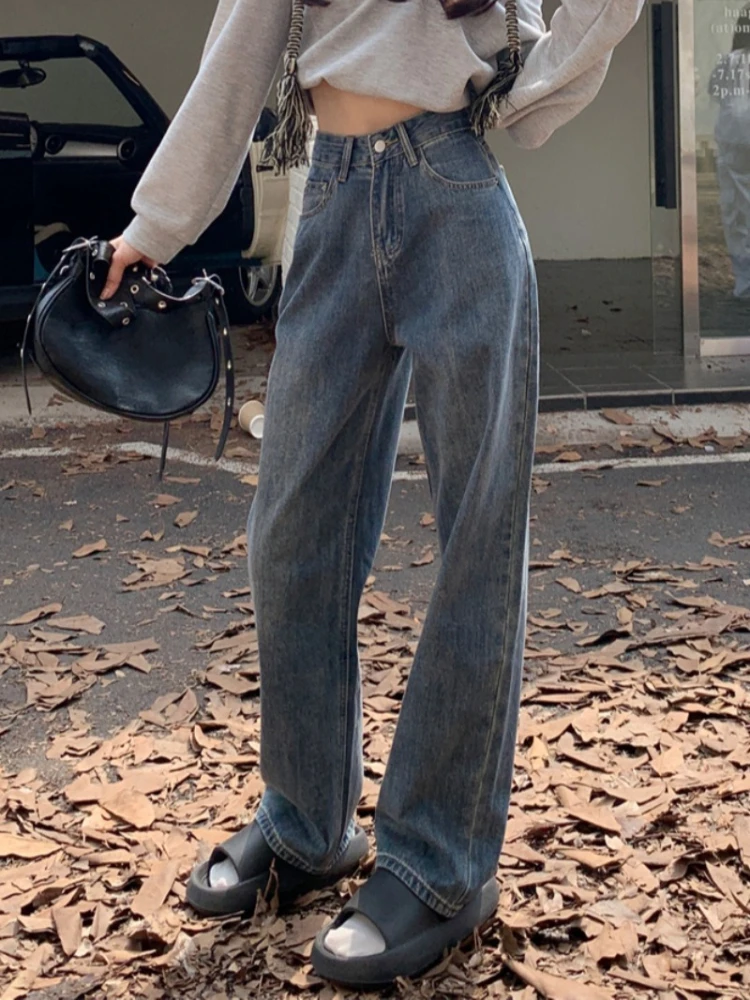 Women Y2K High Waist Jeans Autumn 2022 New Blue Vintage Baggy Denim Pants Female High Street Straight Casual Wide Leg Trousers
Women Y2K High Waist Jeans Autumn 2022 New Blue Vintage Baggy Denim Pants Female High Street Straight Casual Wide Leg Trousers