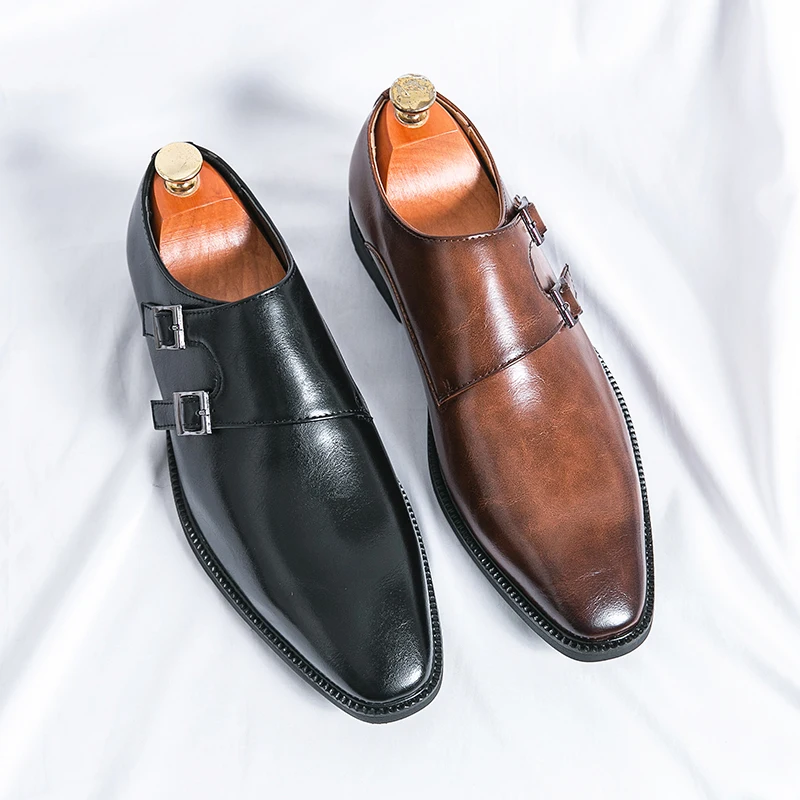 Classic Retro Dress Men's Monk Leather Shoes With Pointed Toe Buckle Business Office Wedding Soft Comfortable Men's Shoes
Classic Retro Dress Men's Monk Leather Shoes With Pointed Toe Buckle Business Office Wedding Soft Comfortable Men's Shoes