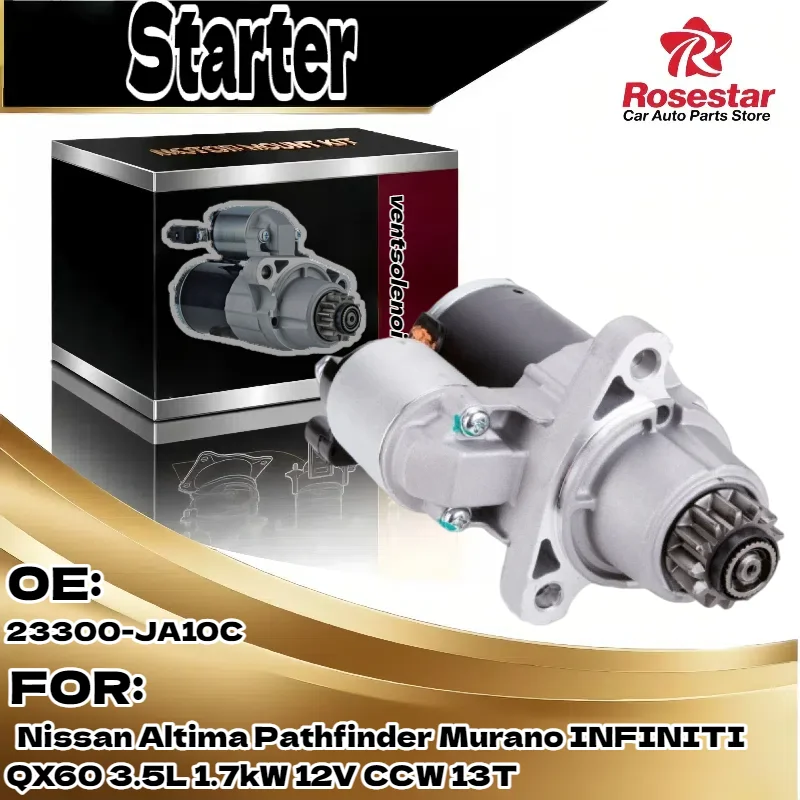For Nissan Altima/Pathfinder/Murano, For INFINITI QX60 | Starter | 3.5L 1.7kW 12V CCW 13T | OE 23300-JA10C
For Nissan Altima/Pathfinder/Murano, For INFINITI QX60 | Starter | 3.5L 1.7kW 12V CCW 13T | OE 23300-JA10C