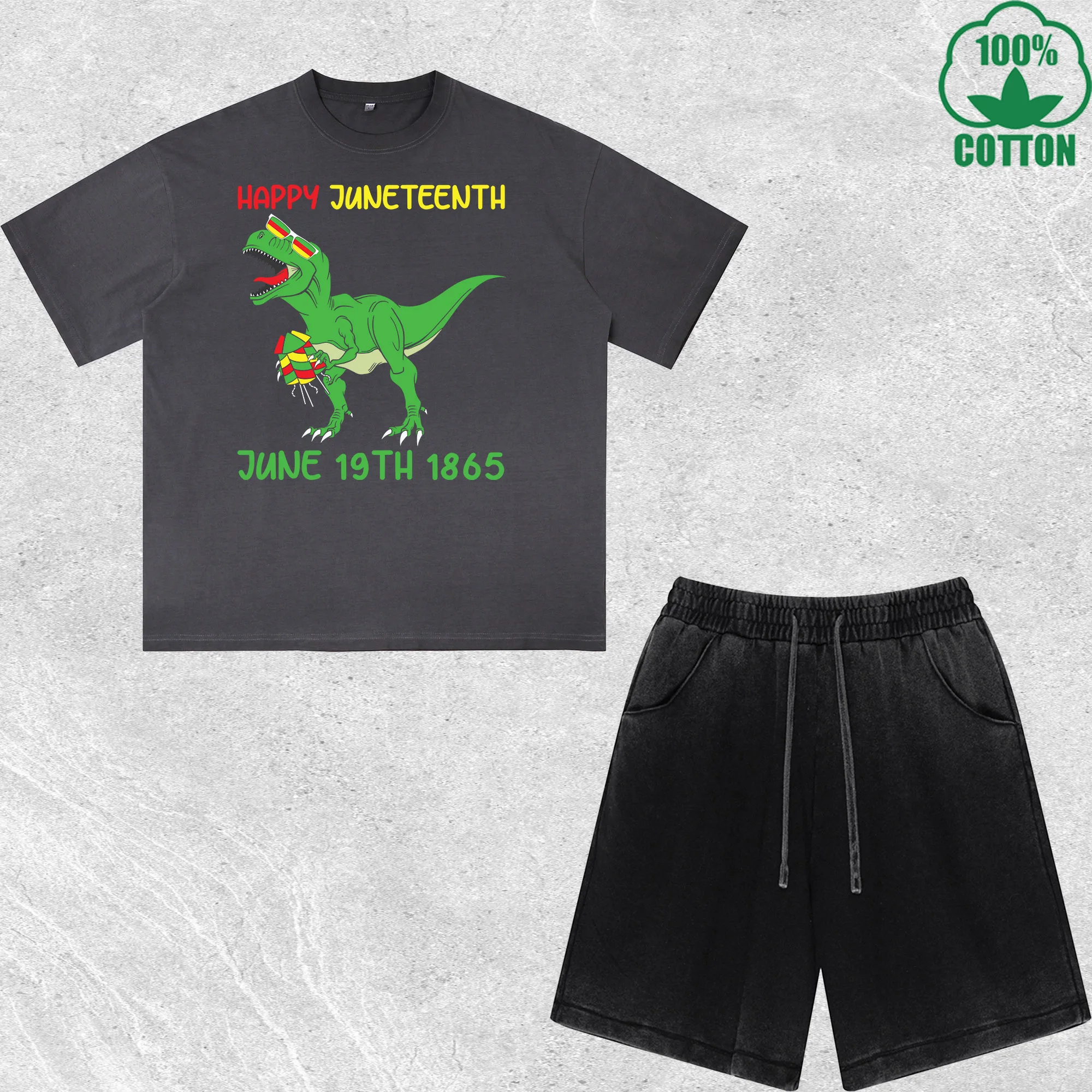 Happy Juneteenth Printed Dirty Wash T-Shirt Shorts Set Multicolor Combo Loose Trendy Fashionable 100%Cotton Short Value Pack
Happy Juneteenth Printed Dirty Wash T-Shirt Shorts Set Multicolor Combo Loose Trendy Fashionable 100%Cotton Short Value Pack