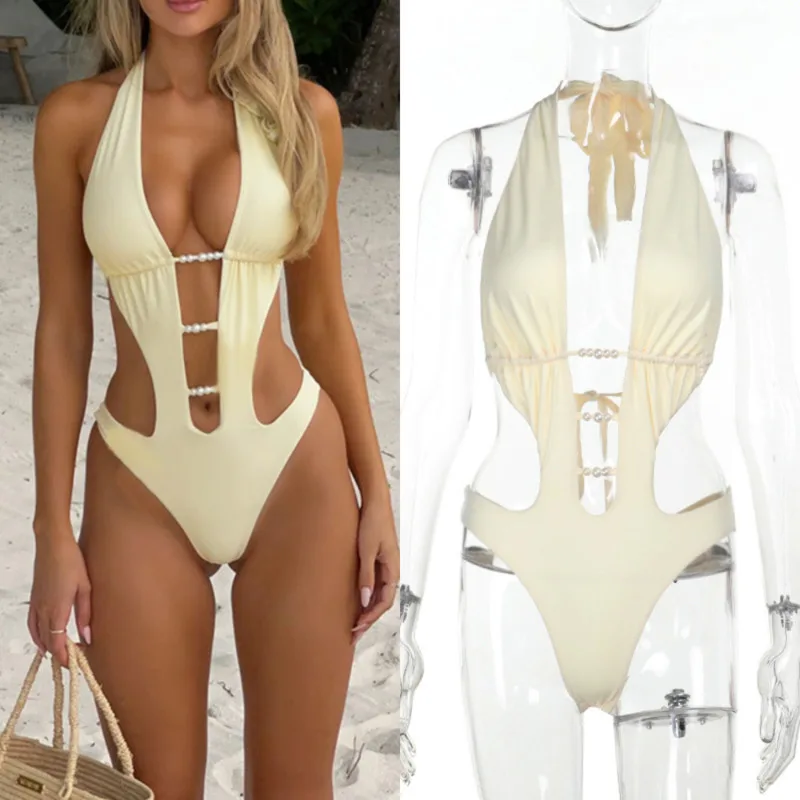 Flower Bikini Jumpsuit Hollow Nail Bead Set Summer Bohemian Trend Bead Hollow Hot Swimming Neck Beach Vacation Dresses Suit New
Flower Bikini Jumpsuit Hollow Nail Bead Set Summer Bohemian Trend Bead Hollow Hot Swimming Neck Beach Vacation Dresses Suit New