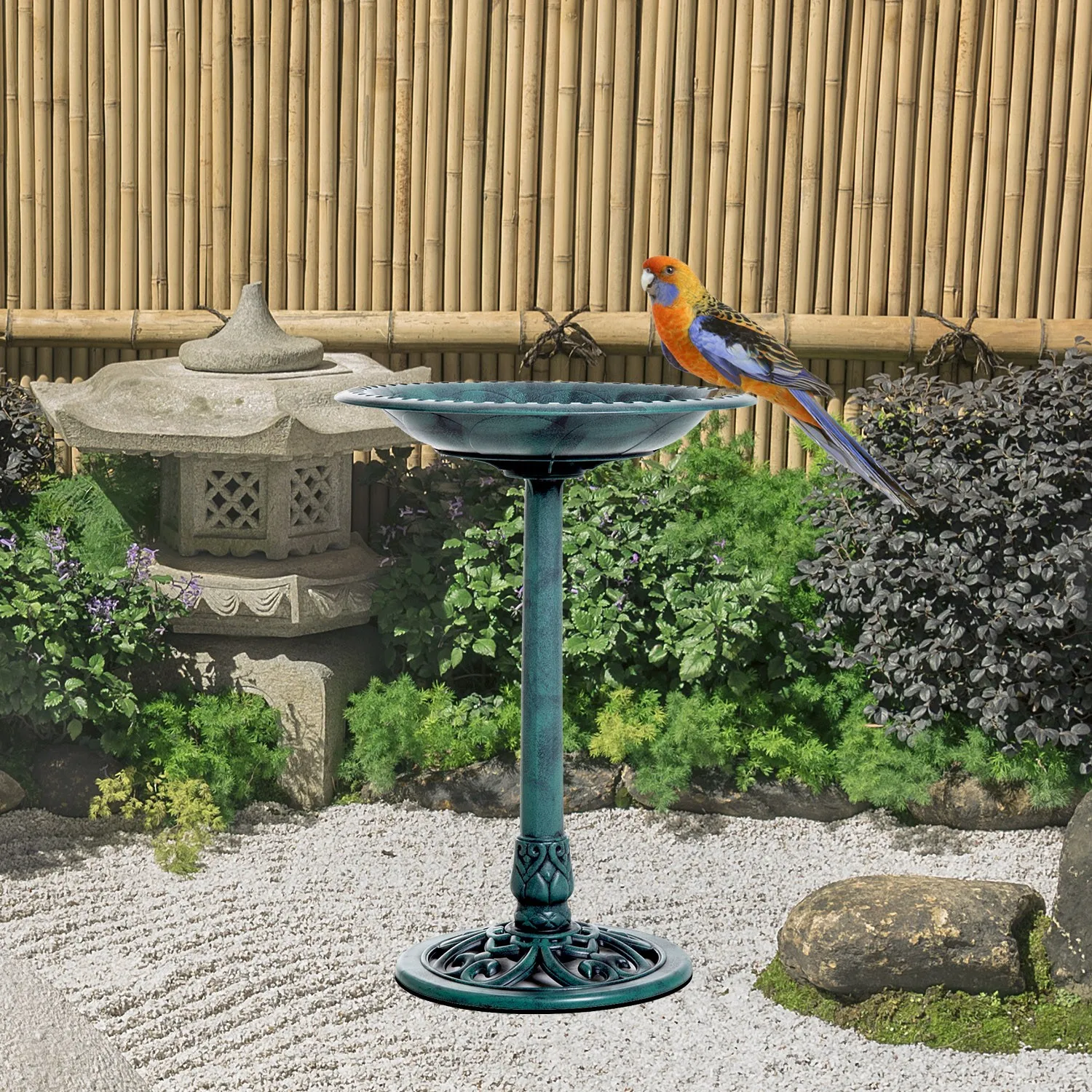 28" Outdoor Pedestal Bird Bath Yard Decor Feeder Planter Resin Rustic
28" Outdoor Pedestal Bird Bath Yard Decor Feeder Planter Resin Rustic