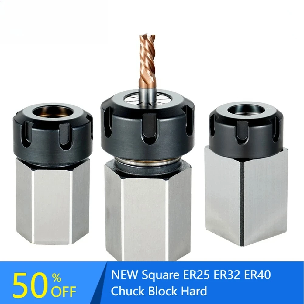 NEW Square ER25 ER32 ER40 Chuck Block Hard Steel Hex ER Spring Chuck Seat For CNC Lathe Engraving Cutting Machine Tool holder
NEW Square ER25 ER32 ER40 Chuck Block Hard Steel Hex ER Spring Chuck Seat For CNC Lathe Engraving Cutting Machine Tool holder