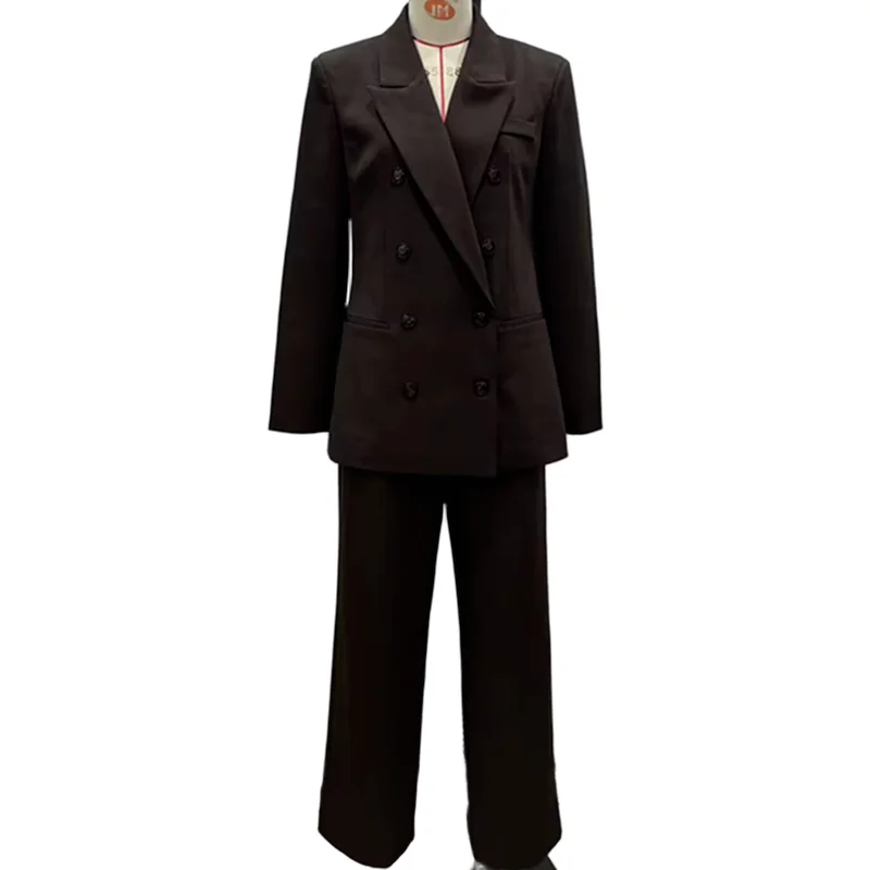 Dave&Di минималистичный повседневный костюм и брюки, британский модный винтажный коричневый двубортный пиджак, куртка, брюки, женский Clo
Dave&Di минималистичный повседневный костюм и брюки, британский модный винтажный коричневый двубортный пиджак, куртка, брюки, женский Clo