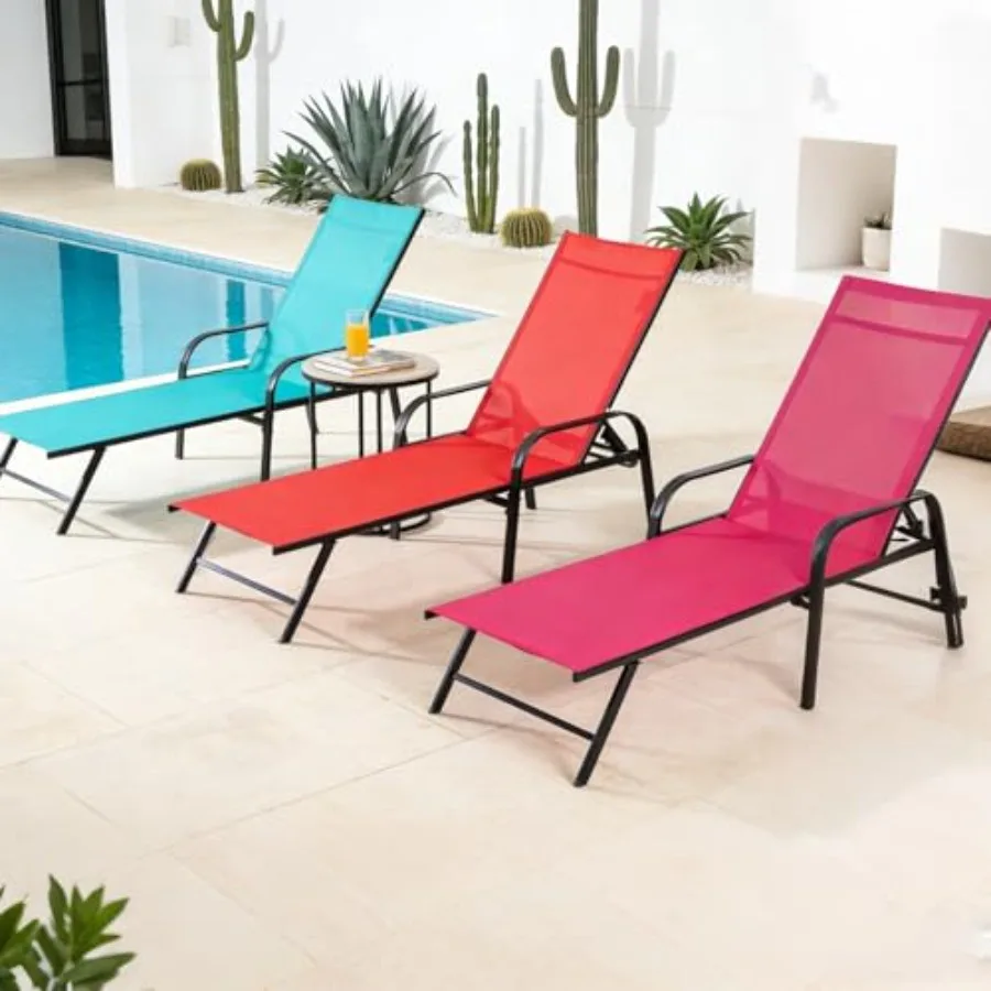 Simple Delxue Folding Chaise Lounge Chair with 5 Reclining Positions Beach Recliner Chair with Armrests Textilene Fabric and St
Simple Delxue Folding Chaise Lounge Chair with 5 Reclining Positions Beach Recliner Chair with Armrests Textilene Fabric and St